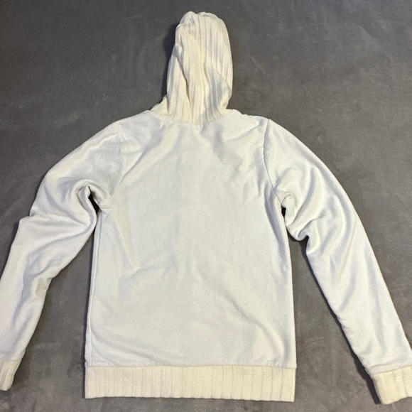 Roxy Y2K Zip-Up Hoodie Sweater Women's Medium White Retro Snowboard Surf Beach - Picture 8 of 8